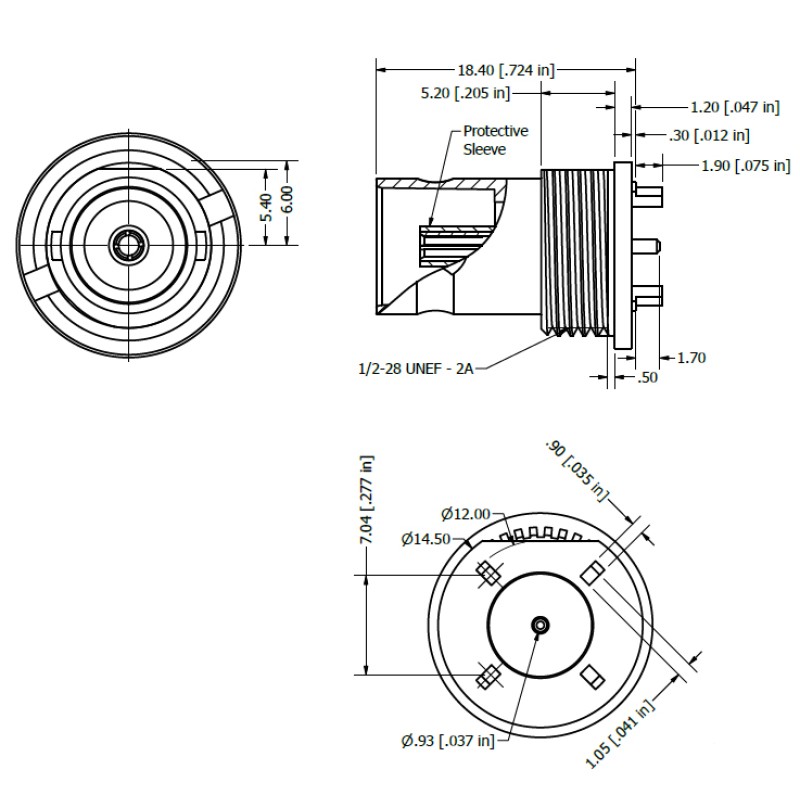 CSX222RT Top Entry Bulkhead BNC Connector